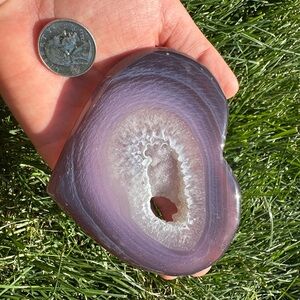 Lavender Agate Heart Geode